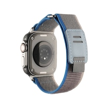 Watch Uyumlu Ultra 49mm Hasır Kordon Zore Krd-106 Strap Kayış-gri-mavi