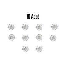 Ct-6600 Gardenya Cam Spot Ampülsüz Led Efekli 10 Adet - 3 W Led Çerçeveli Beyaz