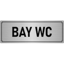 Metal Yönlendirme Levhası, Departman Kapı İsimliği Bay Wc 7x20 cm Gümüş Renk