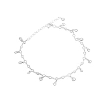 Brezza Lusso Jewelry Sallantılı Full Taşlı Su Yolu Gümüş Kadın Ayak Halhal Gümüş