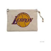 Zepplin Giyim Lebron James Lakers Logo Clutch Astarlı Cüzdan El Çantası