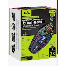 Blic B31 2x Motosiklet Kask Interkom Kulaklık 2 Li Eşleşme, Bluetooth 5.0, Fm Radyo, Rgb Işıklı, 1000mah Batarya,
