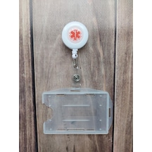 Tıp Sembolü Kadüse Damla Etiket Yoyo Yaka Kartlığı Yatay Dikey Kart Koruyucu