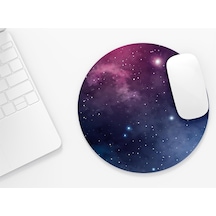 Uzay Galaksy Desenli - Yuvarlak Mouse Pad 20 Cm