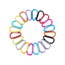 Sagrado 20 Adet D-halka Kilitleme Karabina Anahtarlık - Kamp, Anahtarlık, Eşya Asma - 4.5x2.4cm Siyah Siyah