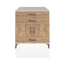 Kronos Şifonyer Tek Raflı 3 Çekmeceli 2 Kapaklı 88x59x96 Aytaşı-çam Aytası