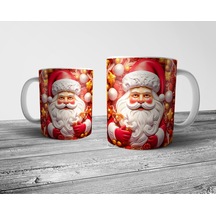 Noel Baba Yılbaşı Christmas Kupa Bardak Model 8 Çok Renkli