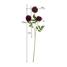 Yapay Çiçek Kasımpatı Bordo Uzun Dal 3 Çiçekli 77cm Kırmızı