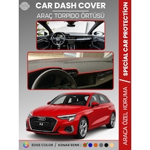 Audi A3 2020+ Torpido Örtüsü Ön Göğüs Koruma Torpido Koruma Araca Özel Kaymaz Kolay Montaj Kırmızı