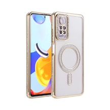Xiaomi Redmi Note 12 Pro 4g Uyumlu Joke Simli Magneticsafe Kılıf - Gold