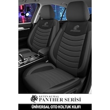 Panther Serisi Keten Kumaş Üniversal Oto Koltuk Kılıfı - 5 Koltuk Tam Set Füme
