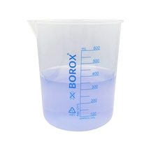 Borox Plastik Beher 600 ML Ölçü Kabı Mavi Skala