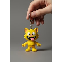 Çılgın Kedi Figürlü Hareketli Anahtarlık