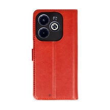 İnfinix Hot 40 Uyumlu Kılıf Trend S Plus Kapaklı Kılıf - Kırmızı