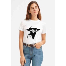 Yoda Baskılı Beyaz Kadın Tshirt