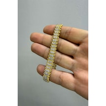 Hasır Taşlı Gold Bileklik Altın