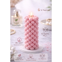 Soya Mum,dekoratif Lüks & El Yapımı Doğal Mum,uzun Yanma Süreli Şık Ev Hediyesi,ev Süsü Pembe 360 G Pembe