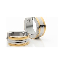 Sarı Çizgili Erkek Çelik Küpe Takı Aksesuar W P24 T5