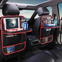 Dashanshop Red Gıonee Katlanır Tablet Tutuculu Çok Cepli Araç Koltuğu Organizeri