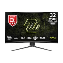 Msı 31.5" Mag 325cqpf E18 2560x1440 Wqhd Curve Rapıd Va 180hz 0.5ms Adaptıve-sync Gaming Monitör