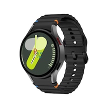 Samsung Galaxy Watch 7 Fe 40 Mm İle Uyumlu Kavisli Spor Silikon Kordon Siyah
