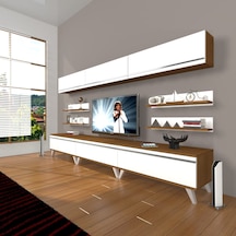 Decoraktiv Eko 8y Mdf Retro Tv Ünitesi Tv Sehpası Ceviz - Beyaz