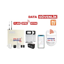 Opax-2747 Gprs Lan Alarm Paneli Bgr-09 Kablosuz Sirenli Full S...