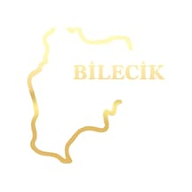 Bilecik Harita Araba Sticker 17x17 Cm Gold