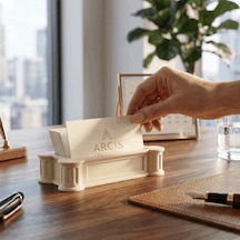 Zeroxo Antik Yunan Tapınağı Kartvizitlik Sütunlu Masaüstü Kart Tutucu Ve Ofis Dekoru 12x6 Cm
