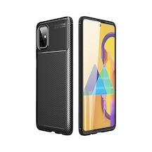 Newface Samsung Galaxy M51 Kılıf Auto Focus Karbon Kapak - Siyah