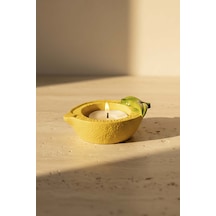 Limon Tasarımlı Dekoratif Sarı Mumluk Sarı