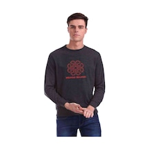 Breaking Benjaminn Baskılı Füme Antrasit Erkek Örme Sweatshirt