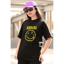 Nirvana Smile Logo Siyah Tişört
