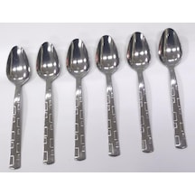6 Adet Tatlı Kaşığı Seti Paslanmaz Çelik Safir 20cm Ucuz Md Kaşık Günübirlik İçin İdeal Sofra Seti Diğer