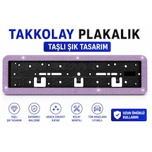 Plakalık Takkolay Taşlı Mor 1 Adet Plakalık