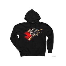Suzuki Four Siyah Fermuarlı Kapşonlu Sweatshirt