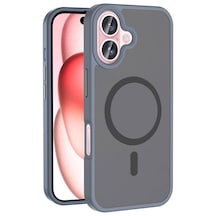 Apple Uyumlu iPhone 16 Kılıf M-safe Şarj Özellikli Mat Arka Yüzey Zore Sio Kapak Gri Apple Uyumlu iPhone 16 Kılıf M-safe Şarj Özellikli Mat Arka Yüzey Zore Sio Kapak Gri