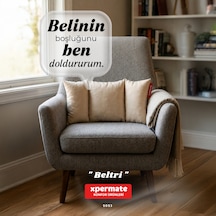 Beltri Bel Destek Yastığı Üç Bölümlü Bel Sırt Destek Minderi Yıkanabilir Ofis Araç Koltuk Yastığı Bej
