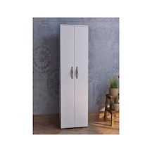 8 Raflı Çok Amaçlı Dolap - Beyaz Beyaz
