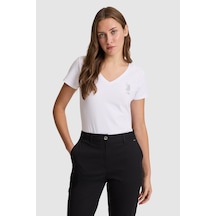 U.S. Polo Assn. U.s. Polo Assn. Kadın Beyaz Tişört Basic 50321817-vr013