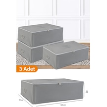 Serstil 3 Adet - Büyük Boy Baza Altı Antrasit Hurç 62 X 46 X 22 Cm