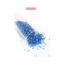 Kesme Cam Boncuk 2mm - 20 Gram - Şeffaf Mavi -bnc326 Diğer