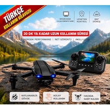 Ekranlı Kumanda Ve Kameralı 360 Dönme Çift Bataryalı Uygulama Kontrollü Ve Taşıma Çantalı Drone