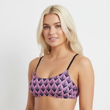 Bonbon Kadın Micro Polyester Balensiz Desteksiz Scoop Bralet Sütyen Bb2113 Pembe Desenli