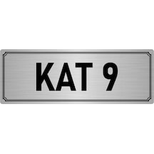 Metal Yönlendirme Levhası, Departman Kapı İsimliği Kat 9 10x20 cm Gümüş Renk