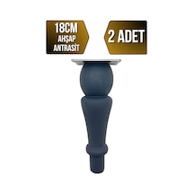 Tombul Torna Ahşap Ayak Mobilya Masa Ve Dolap Ayağı Antrasit Kayın / Gürgen 2 Adet