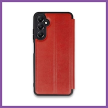 Bezos Samsung Galaxy A55 5g Uyumlu Kılıf Flip Cover - Kırmızı Bzoshb