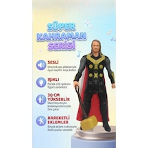 Avengers Süper Kahraman Çekiçli Thor 30 Cm Eklemleri Hareketli Işıklı Ve Sesli Figür Oyuncak