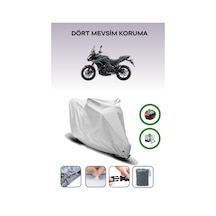 Gri Arka Çanta Ve Kilit Uyumlu Kawasaki Versys 650 Uyumlu Motor Brandası