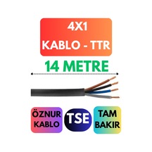 Öznur 4x1 Ttr Kablo Metre Seçenekli Siyah - 14 Metre